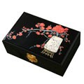 Hand-Painted Eggshell Plum Tree Lacquer Jewelry Box