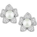18k Gold South Sea Pearl and 1 1/6ct TDW Diamond Earrings