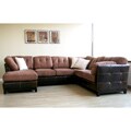 Aldan Brown Bi-cast Leather/ Microfiber 4-piece Sofa Set