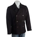 Perry Ellis Men's Black Cashmere Blend Peacoat