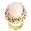 18K Yellow Gold Giant Coral Cocktail Ring