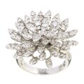 14k White Gold and 3 5/8ct TDW Diamonds Flower Ring