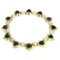 18k Gold Diamonds, Onyx, and Rubies Necklace