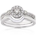 14k White Gold 2/5ct TDW Diamond Bridal Rings Set