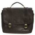 Royce Leather Flap Over Organizer Briefcase