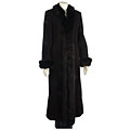 Marvin Richards Long Cashmere Blend Coat with Fur Trim
