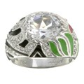 Chateau D'Argent Sterling Silver Enamel CZ Ring