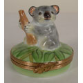 Limoges Hand-painted Koala Bear in Tree Keepsake Box