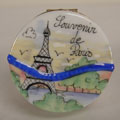 Limoges Hand-painted Paris Scene Keepsake Box