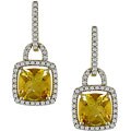 14k Yellow Gold Citrine 1/2ct TDW Diamond Earrings