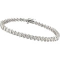 10k White Gold 1ct TDW Diamond Tennis Bracelet (JK, I2-3)