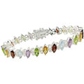 Sterling Silver 14.72ct TGW Multi Gemstone Bracelet