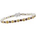 Sterling Silver Citrine and Garnet Bracelet