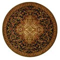 Classic Royal Black/ Wool Beige Rug (8' Round)