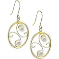 10k Yellow Gold Freshwater Pearl Earrings