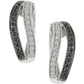 14k White Gold 1/3ct TDW Black and White Diamond Earrings