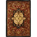 Classic Royal Red/ Black Wool Rug (2' x 3')