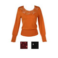 Ninety Women's Sweater with Crochet Collar