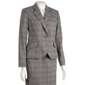 Famous NY Maker 2-piece Windowpane Plaid Skirt Suit