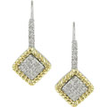 14k Two-tone 1/5ct TDW Diamond Leverback Earrings
