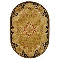 Hand-tufted Classic Gold Wool Rug (4'6 x 6'6 Oval)