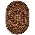 Classic Kerman Burgundy/ Navy Rug (4'6 x 6'6 Oval)