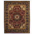 Classic Kerman Burgundy/ Navy Rug (7'6 x 9'6)