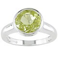 Sterling Silver Round Lemon Quartz Ring