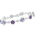 Sterling Silver Tanzanite and Amethyst Bracelet