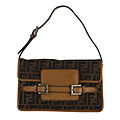 Fendi Brown Jacquard Zucca Logo Shoulder Bag