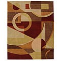 Rodeo Drive Deco Rug Burgundy (7'6 x 9'6)