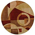 Rodeo Drive Deco Rug Burgundy (5' 9 Round)