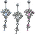 Antique Style Filigree Heart Belly Jewelry