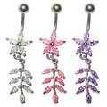 Elegant Cubic Zirconia Flower Belly Chain