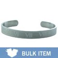 Classic Roman Numeral Stainless Steel Cuff Bangle (case of 3)