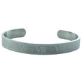 Classic Roman Numeral Stainless Steel Cuff Bangle