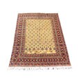 Afghan Turkoman Hand-knotted Gold/ Burgundy Rug (6'5 x 9'5)