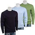 Angelo Gianni Men's Cable Knit Crew Neck Sweater