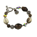 Smokey Quartz Bali Bead Bracelet