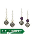 Charming Life Amethyst/ Freshwater Pearl Bali Bead Earrings