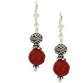 Sterling Silver Carnelian Balinese-style Earrings