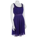 London Times Pleated Waist Charmeuse Dress