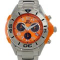 Nexus Men's Chronograph Stainless Steel Orange Dial Watch