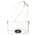 Fendi Mini White Leather Metal Logo Shoulder Bag