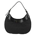 Fendi Black Zucchino Jacquard Hobo Bag