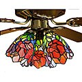 Red Iris Tiffany-style Ceiling Fan