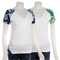 Verdina Women's Crochet Inset Floral Sleeve T-shirt