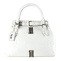Fendi White Roman Leather 'Selleria' Satchel