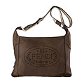 Fendi Brown Leather Perforated 'Selleria' Messenger Bag