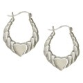 Sterling Silver Heart Hoop Earrings